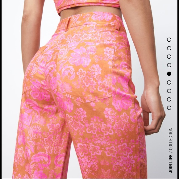 Zara Pants - ZARA pink flower pants